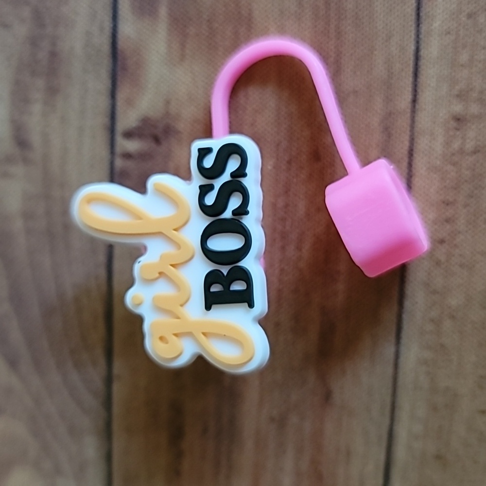Girl Boss Straw Topper Silicone 10mm / 0.4 in Cap Accessory